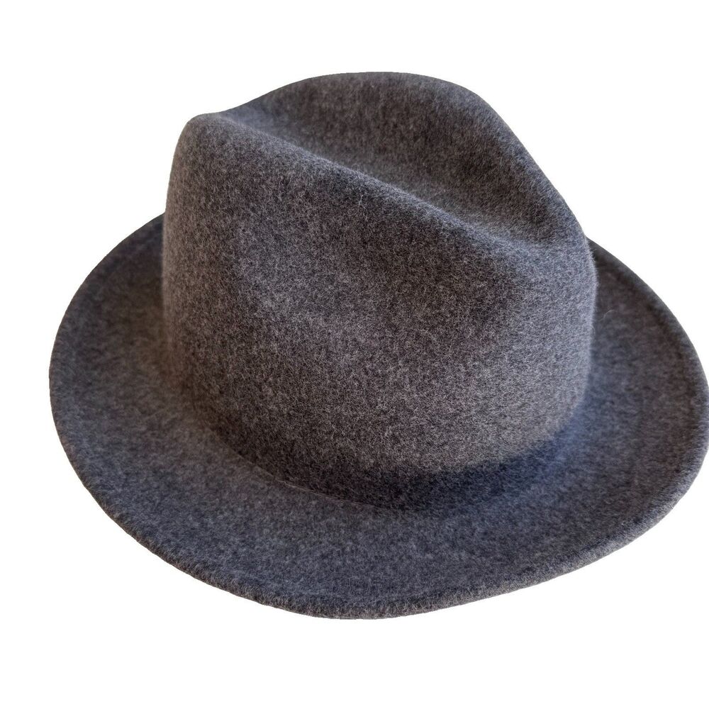 Yellow 108 Fedora Hat Cap Unisex XL Gray Floppy Salvaged Wool Water Repellant